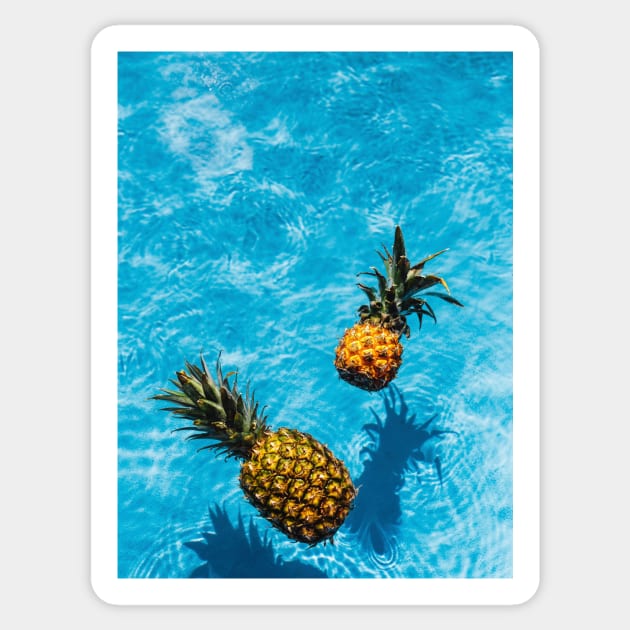 Tropical Pineapples Sticker by NewburyBoutique